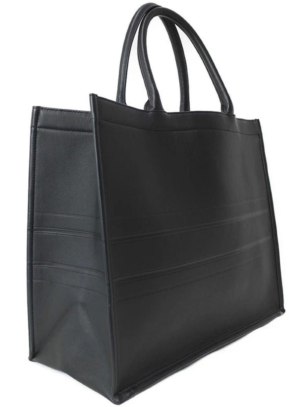 Dior Bag Book Christian Leather Tote Black